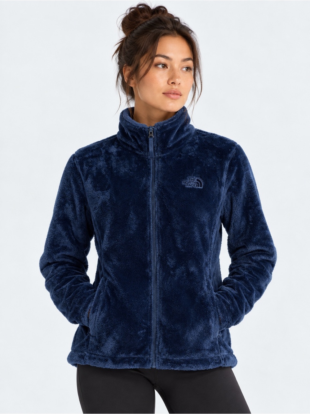 The North Face Women's Plush Full-Zip Fleece Jacket - Navy Blue